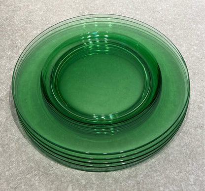 Set of 4 Green Uranium Dinner Plates