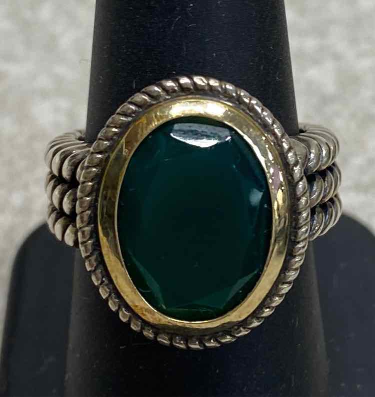 Sterling and 10K Ring Size 8