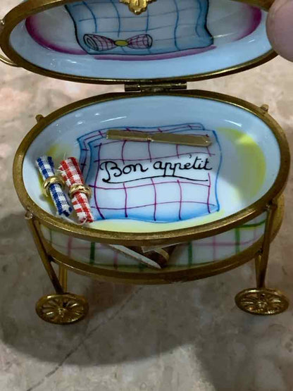 Peint Main Rochard Tea Cart Trinket