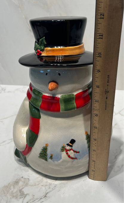 Snowman Covered Cookie Jar