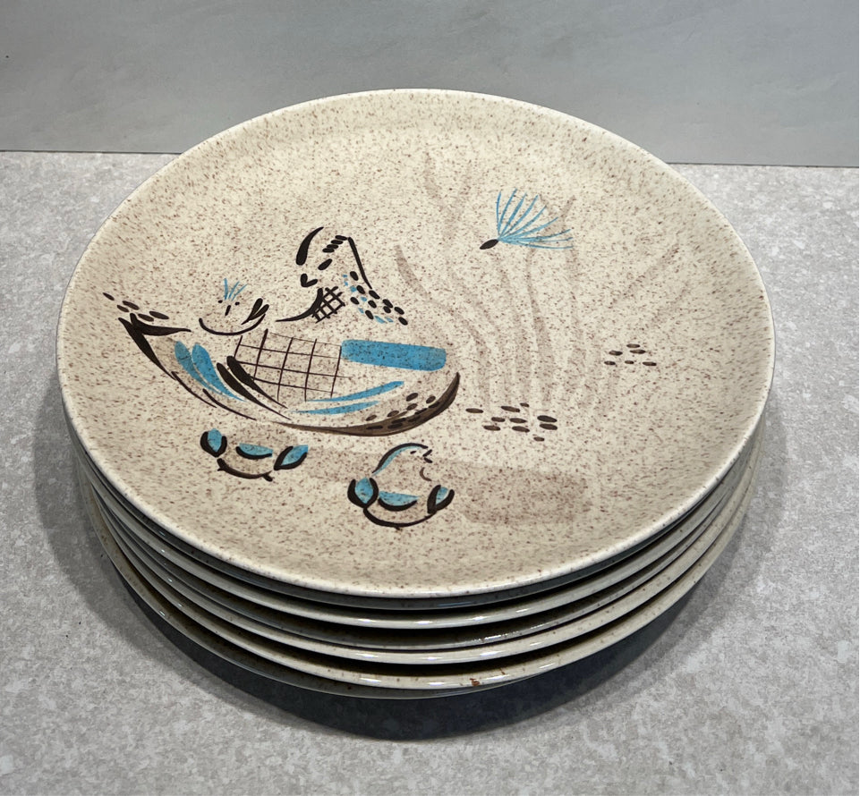 Set of 8 Red Wing Dinner Plates