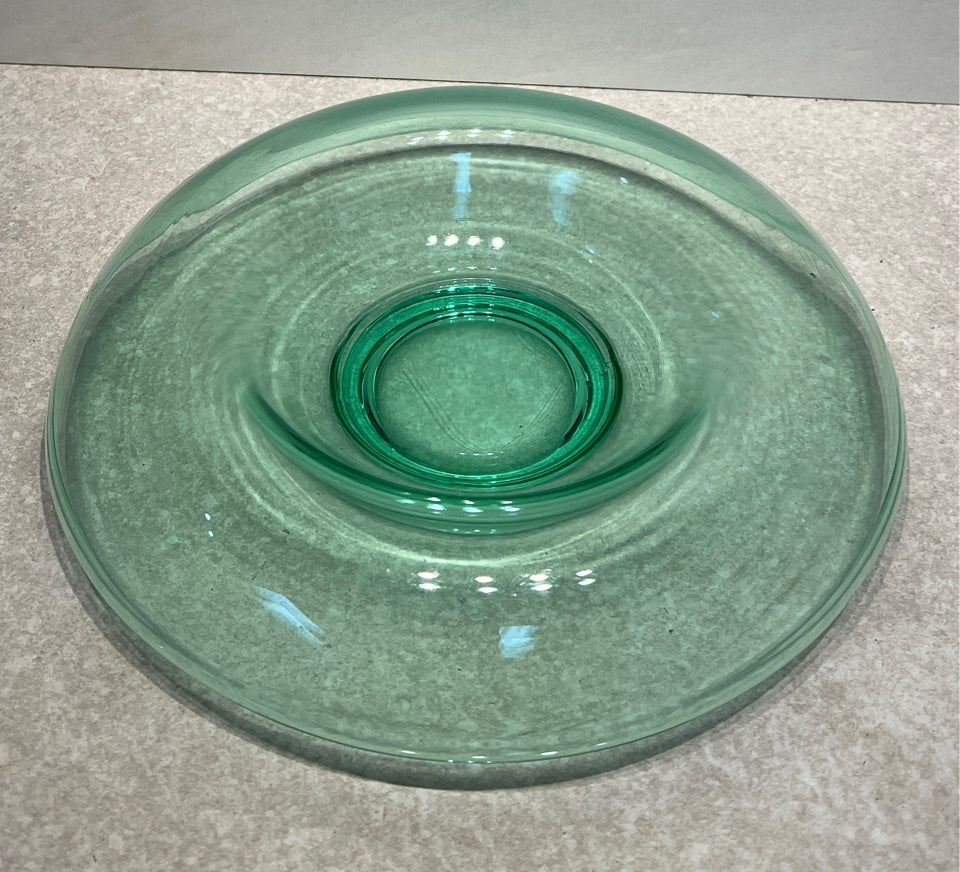 Uranium Glass Rolled Edge Bowl