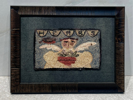 Prim Punch Needle Garden Angel Wall Decor