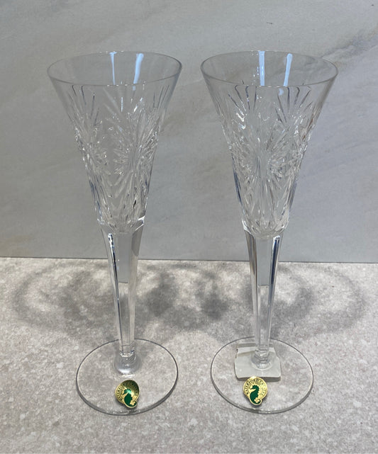 Set of 2 Waterford Crystal Champagne Glasses