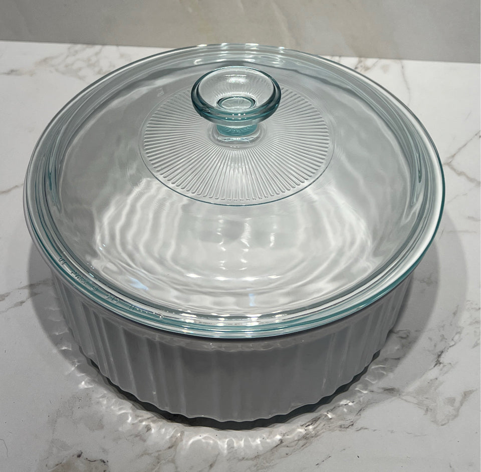 Covered Corning Ware Bowl