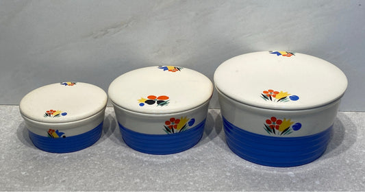 Universal Potteries "Circus" -3 Covered Nesting Bowls