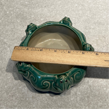 Majolica Style Frog Planter