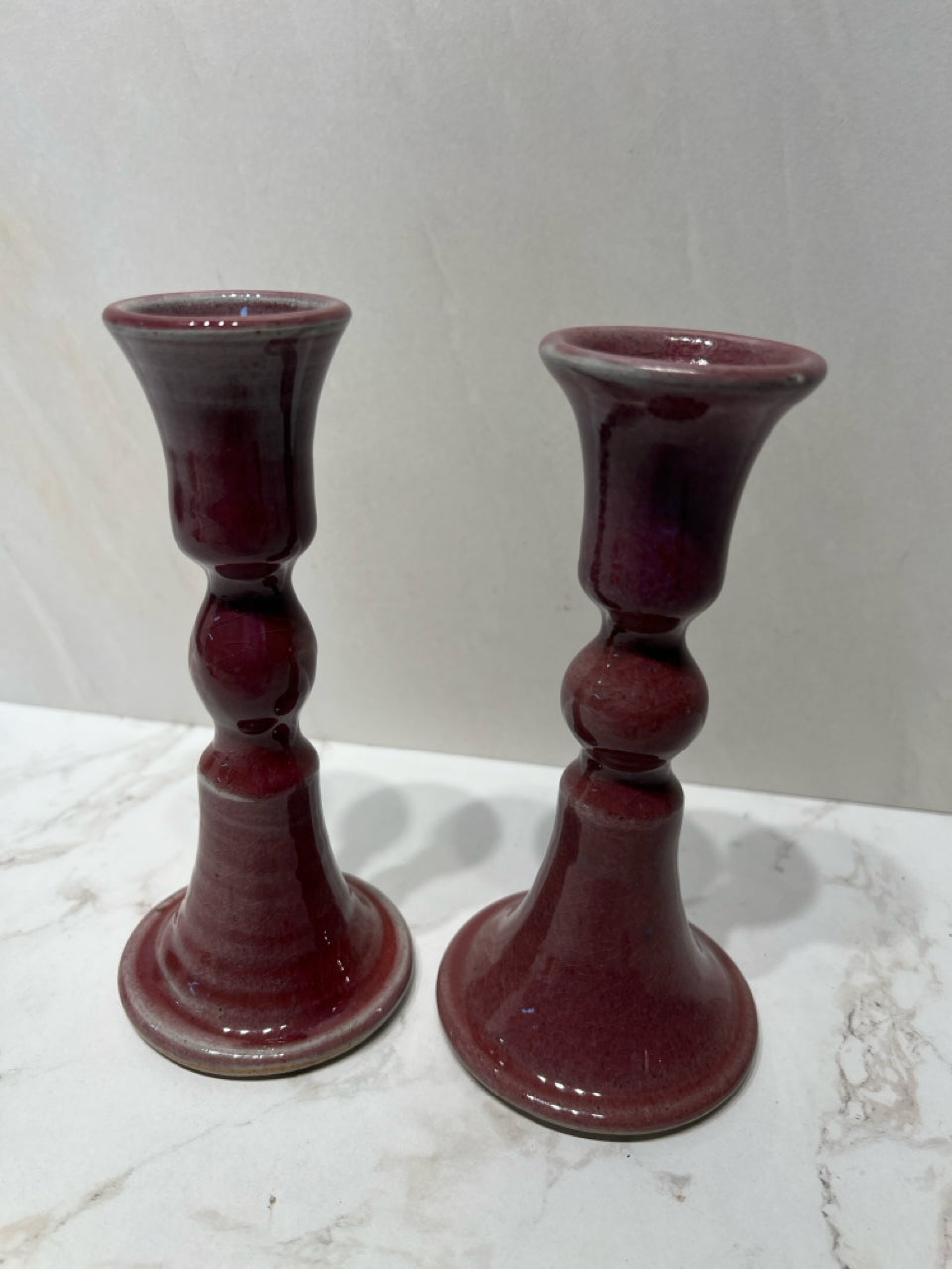 Signed Pair Of Candle Holders
