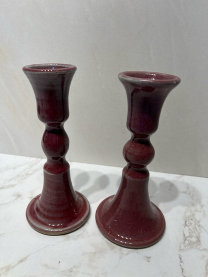 Signed Pair Of Candle Holders