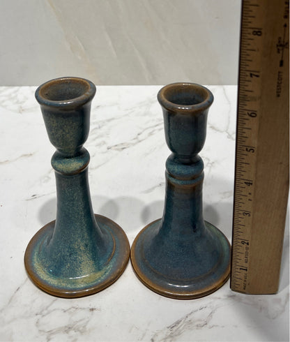 Set of 2 Pottery Candlesholders