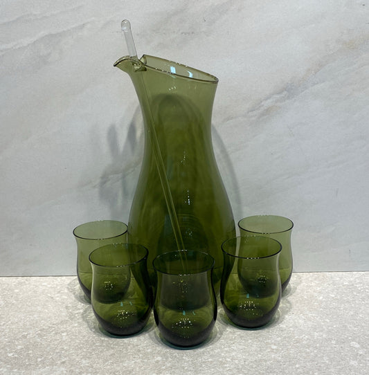 Pitcher and 5 Glasses