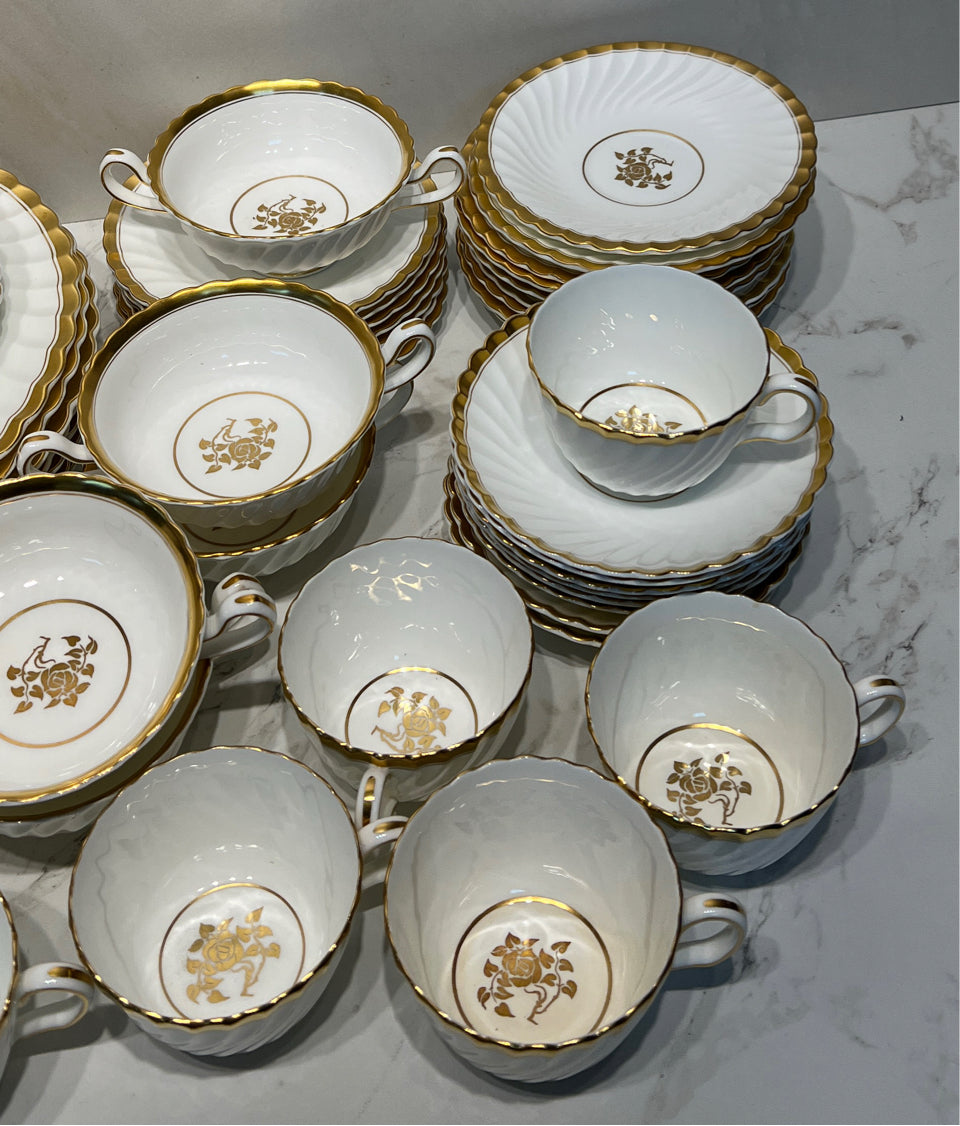 Minton Gold Rose Dinnerware Set