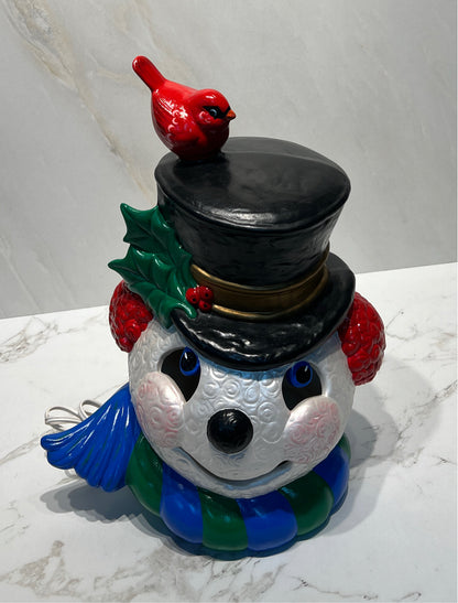 Vintage Ceramic Lighted Snowman