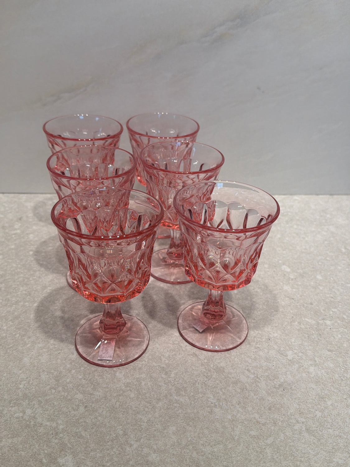 Set of 6 Perspective Pink Glasses