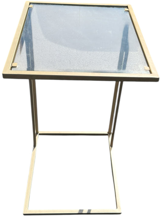 Metal And Glass End Table