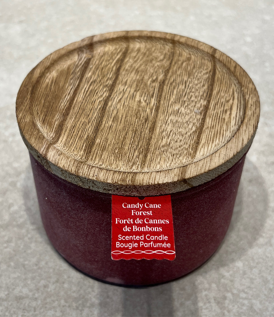 Candy Cane Forest Candle