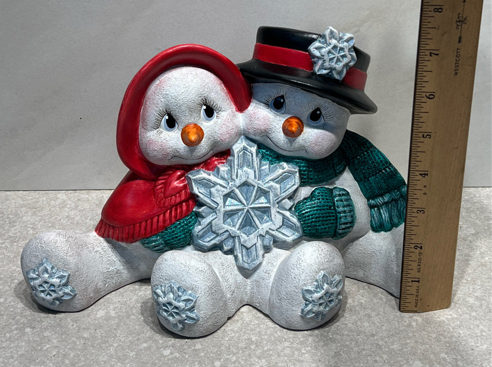 Snowman Couple Ceramic