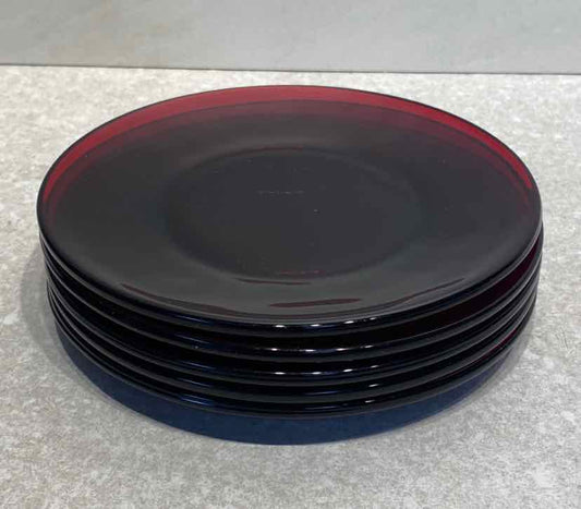 Set of 5 Red Plates