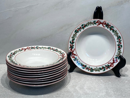 Set of 10 William Roberts Holiday Garland Bowls