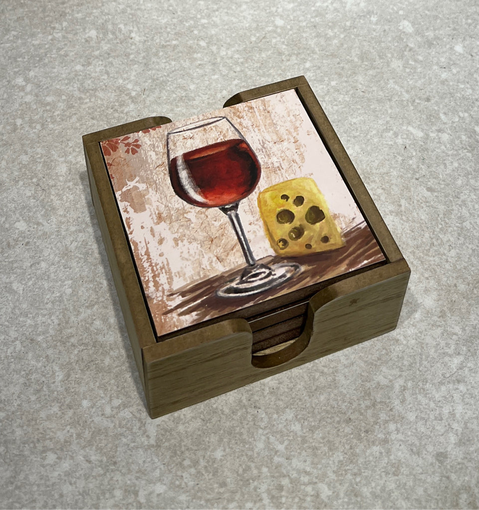 Set of 4 Coasters in Holder