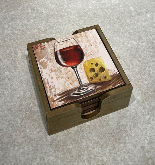 Set of 4 Coasters in Holder