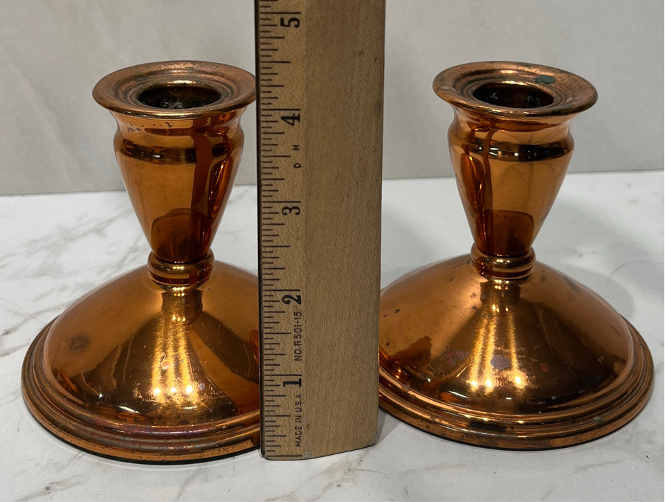 Set of 2 Copper Candle Holders