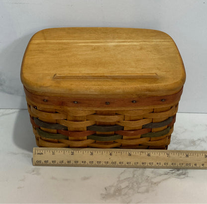 Covered Longaberger Basket as-found