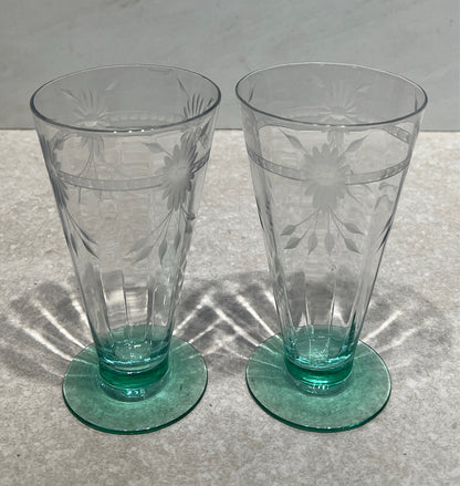 Set of 2 Uranium Glasses
