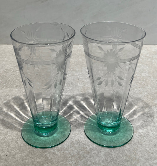 Set of 2 Uranium Glasses
