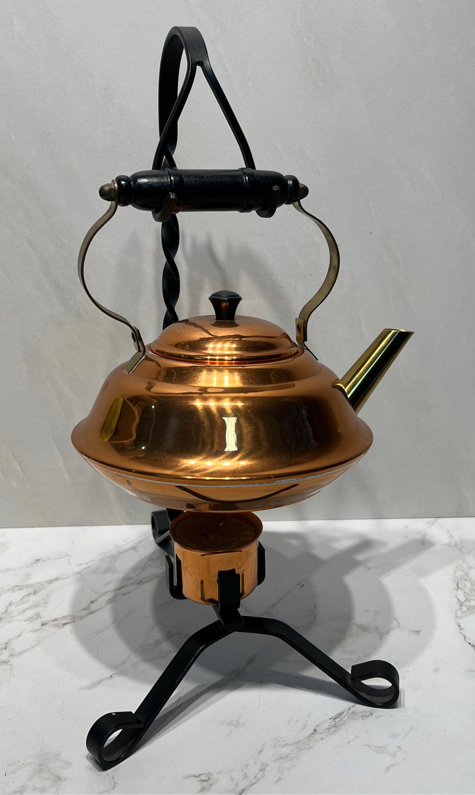 Copper Teapot With Warming Stand
