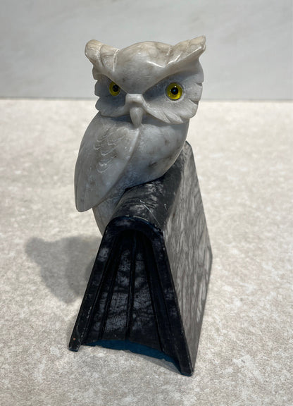 Hand Carved Alabaster Owl