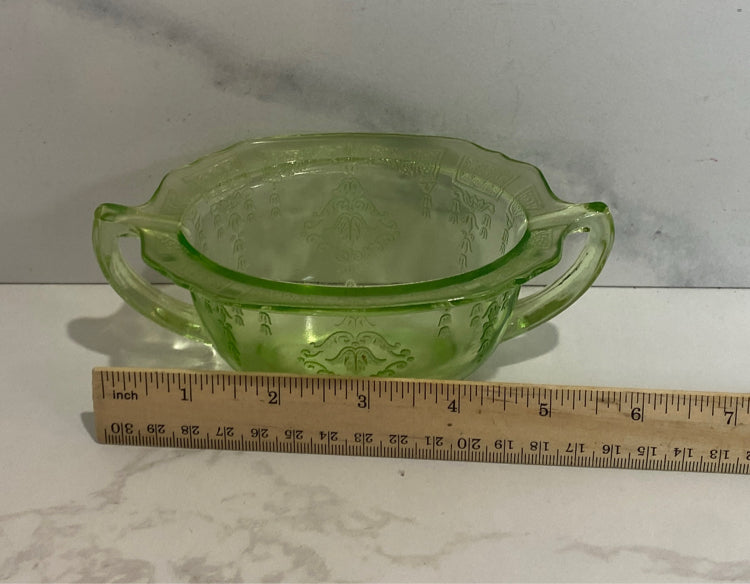 Uranium Glass Sugar Bowl