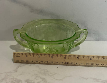 Uranium Glass Sugar Bowl