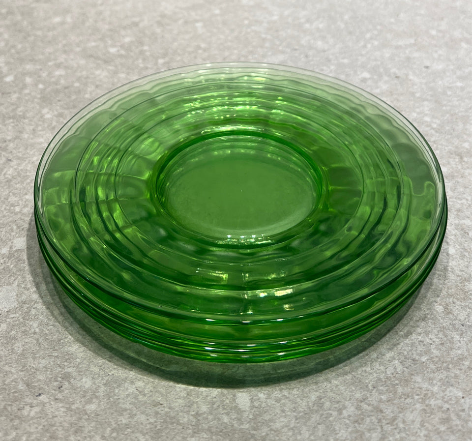 Set of 4 Green Uranium Plates