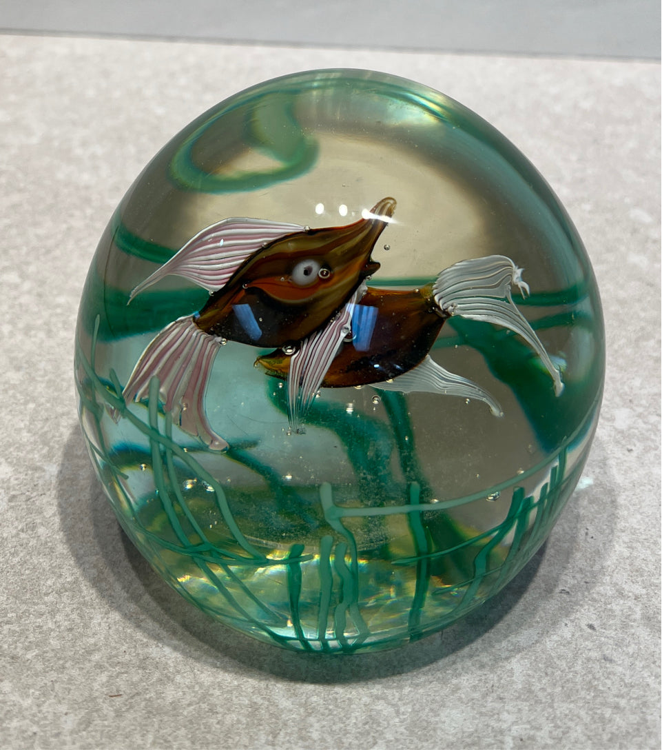 Large Glass Paperweight Fratelli Toso Murano