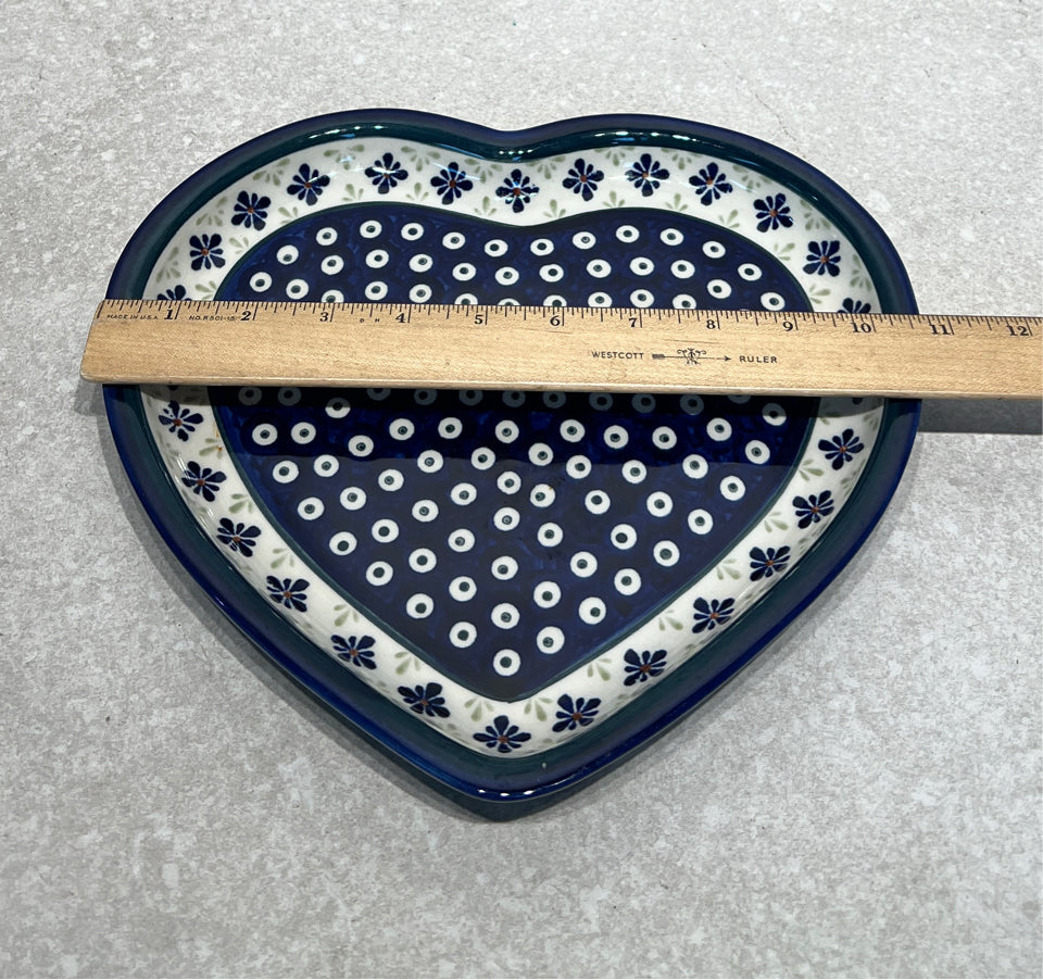Polish Pottery Heart Plate