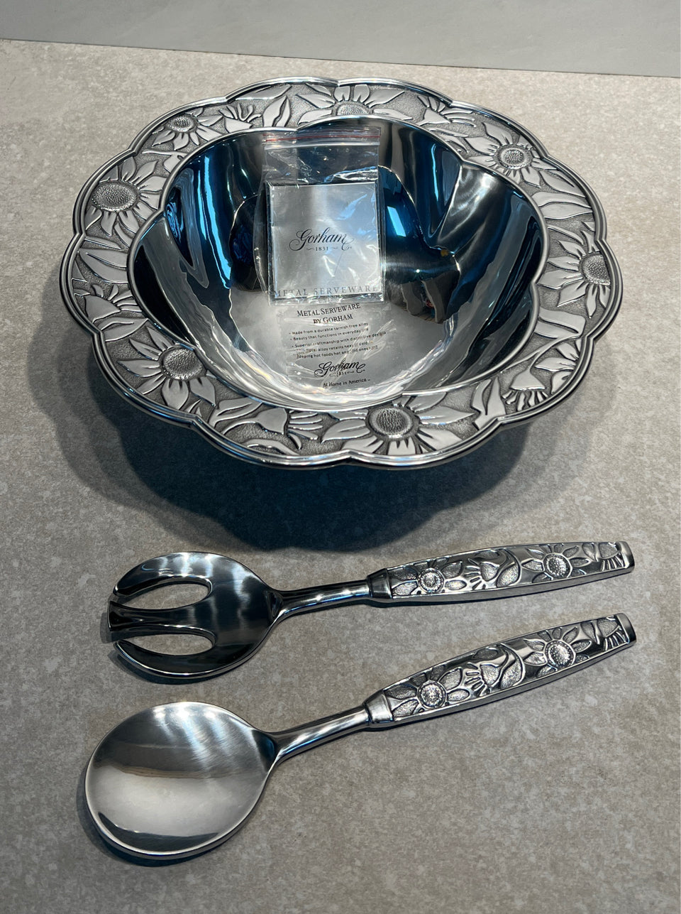 Gorham Bowl wiith 2 Utensils