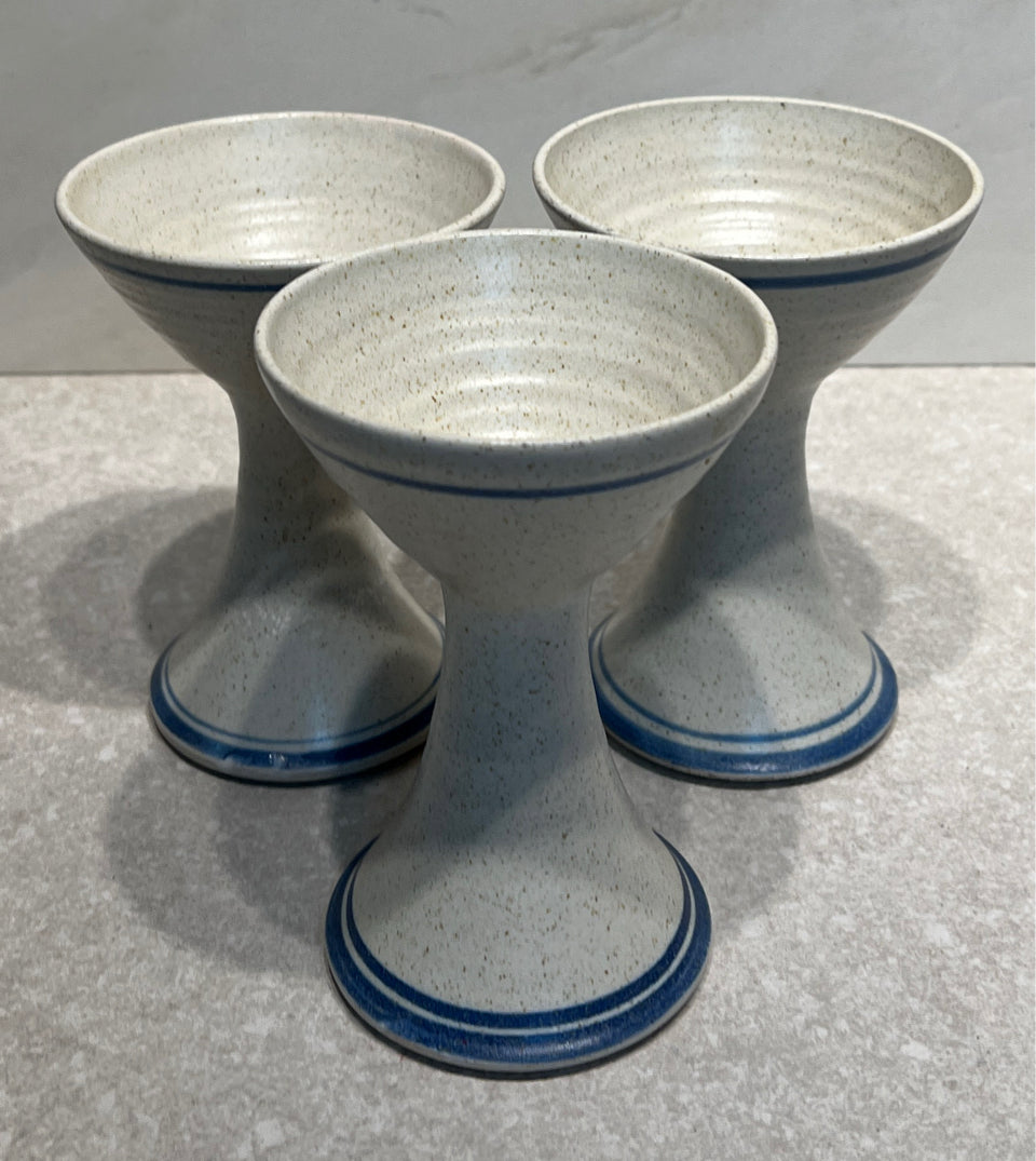 Set of 3 Pottery Goblets