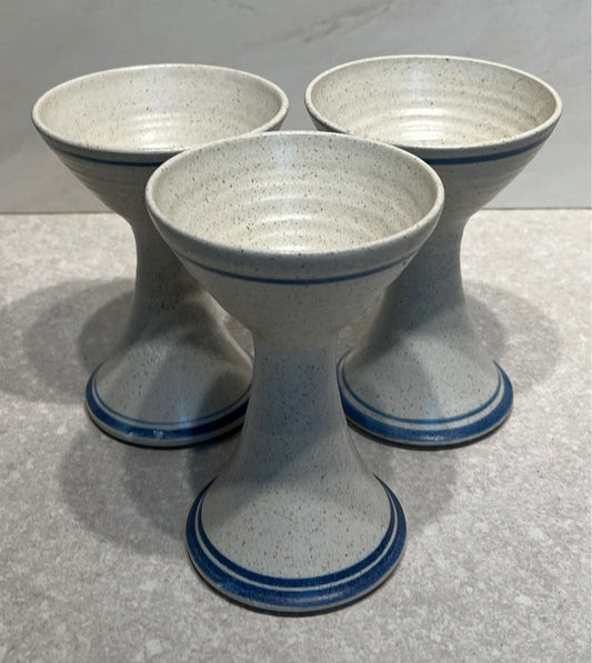 Set of 3 Pottery Goblets