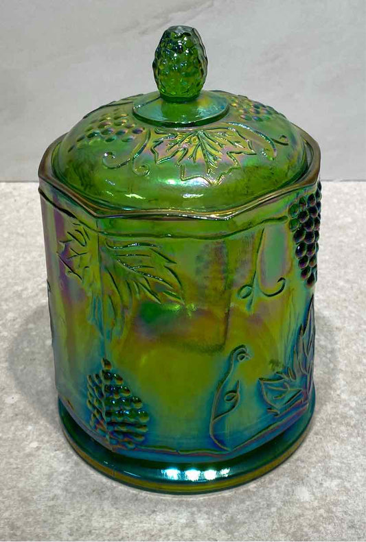 Carnival Glass Covered Jar