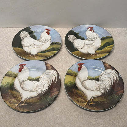 Set of 4 Rooster Plates