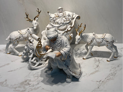 Grandeur Noel Santa and Sleigh Set - as is
