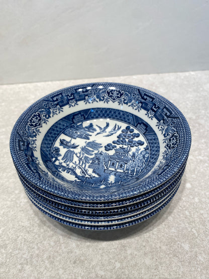 Set of 6 Blue Willow Bowls