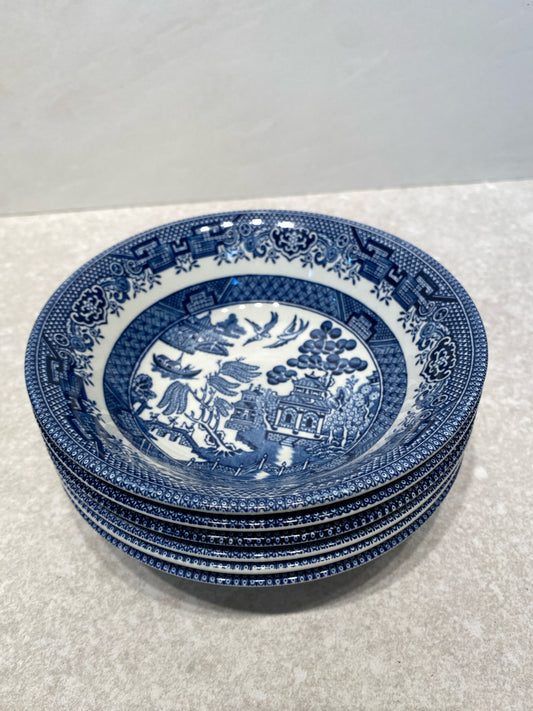 Set of 6 Blue Willow Bowls