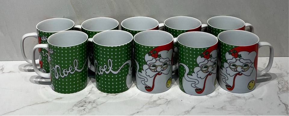 Set of 10 Fitz and Floyd Mugs