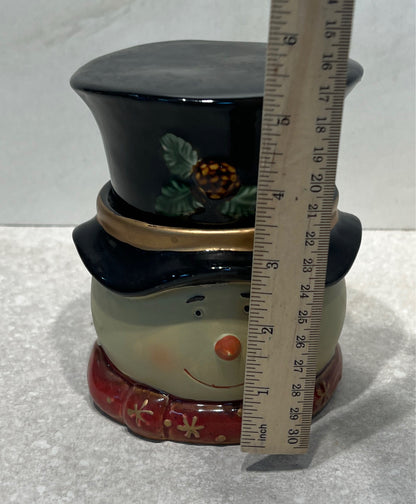 Covered Snowman Jar