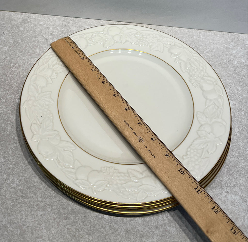 Set Of 4 Lenox Fruits Of Life Dinner Plates