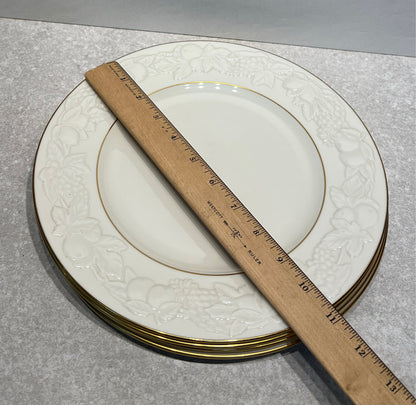 Set Of 4 Lenox Fruits Of Life Dinner Plates