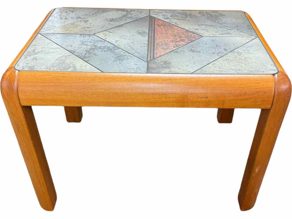 Teak Tile Top End Table