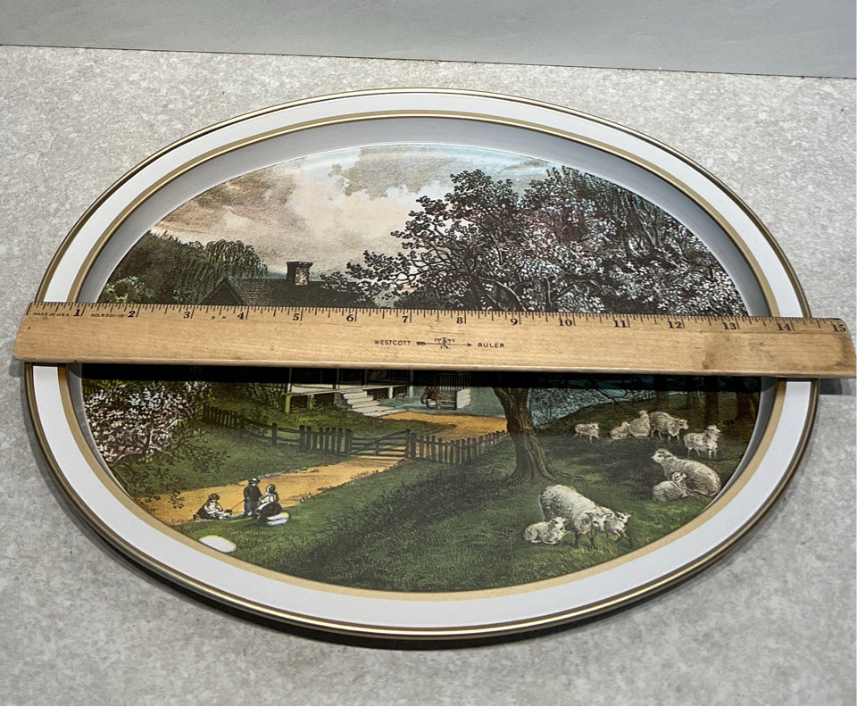 Currier and Ives Tray
